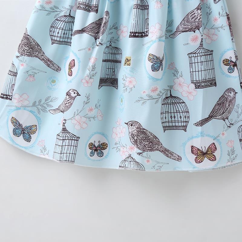 Toddler Girl Bird Pattern Summer Cami Dress Wholesale Children's Clothing - PrettyKid