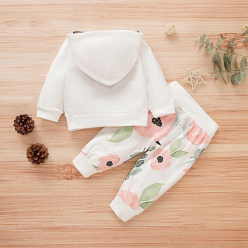 2-piece Floral Printed Hoodie & Pants for Baby Girl - PrettyKid