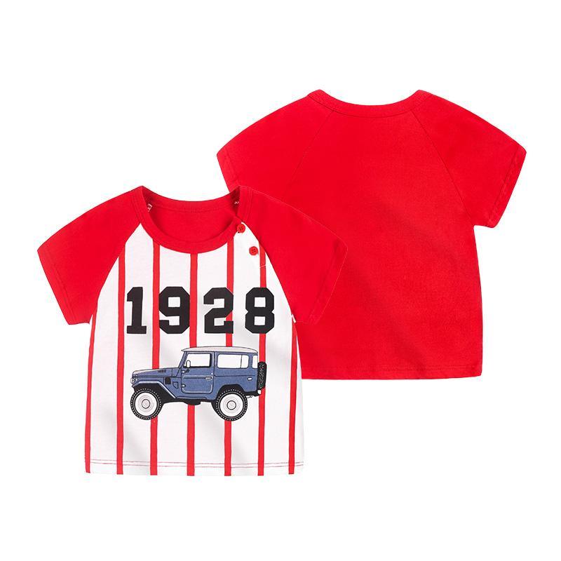 Toddler Boy Car Pattern Stitching T-shirt Wholesale Children's Clothing - PrettyKid