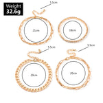 Woman Metal Chain Anklet 6 Combination Set - PrettyKid