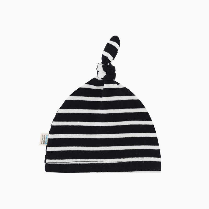 Baby Boys Girls Solid Cotton Knotted Baby Pullover Hat - PrettyKid