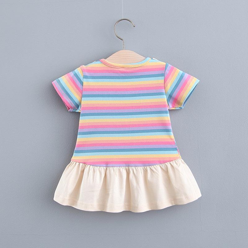 Baby Girls Tie Striped Preppy Style Dress - PrettyKid