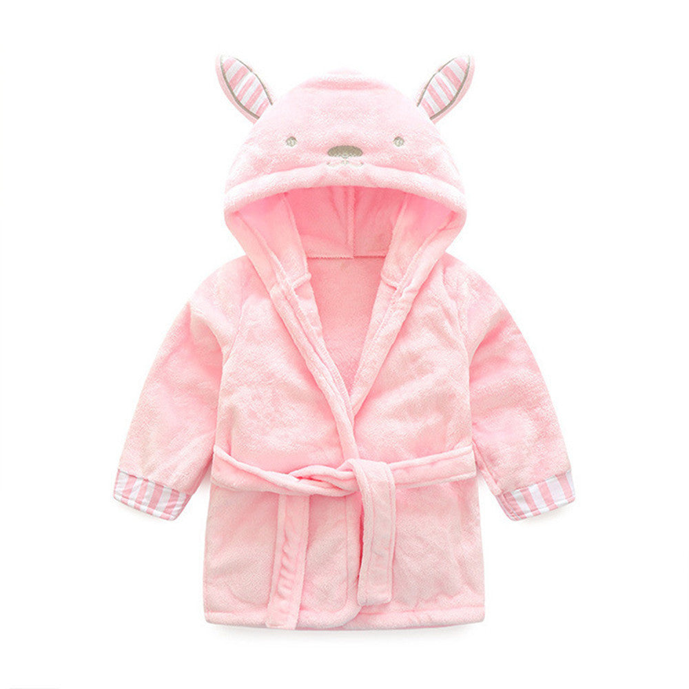 Toddler Girls' Bathrobe Flannel Hooded Nightgown Home Clothes Wholesale Baby Clothes - PrettyKid