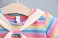 Baby Girls Tie Striped Preppy Style Dress - PrettyKid