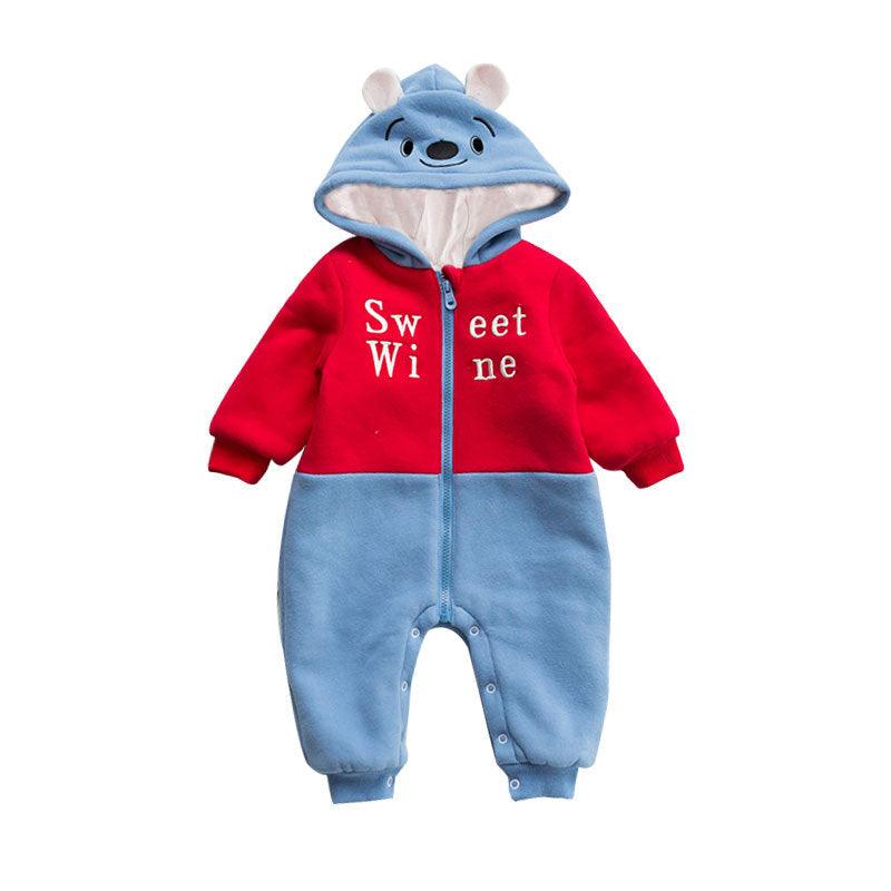 Baby Boys Girls Solid Color Cartoon Animal Modeling Autumn Thickened Hoodie - PrettyKid