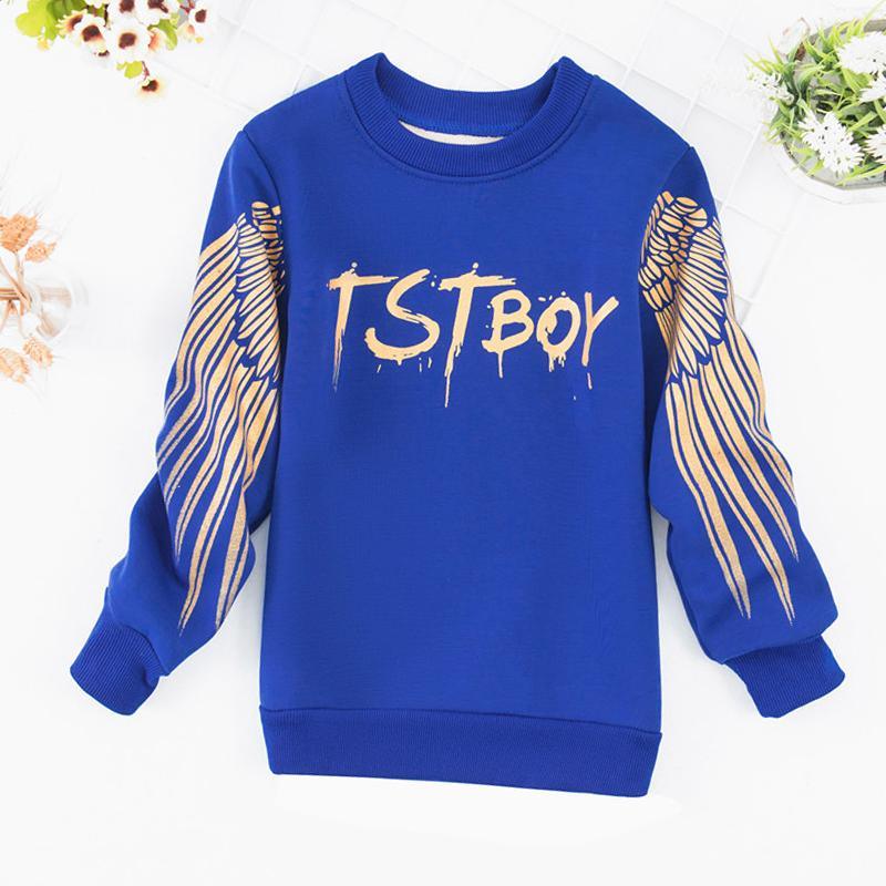 Letter Pattern Fleece-lined Sweatshirts for Boy - PrettyKid