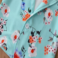 2023 summer children's clothing long-sleeved printed shirt shorts two-piece set - PrettyKid