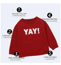 Toddler Kids Solid Letter / Lip Print Crew Neck Long Sleeve Sweater Bottoms - PrettyKid