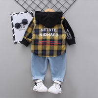 2-piece Plaid Hoodie & Jeans for Toddler Boy（No Shoesï¼?Wholesale Children's Clothing - PrettyKid