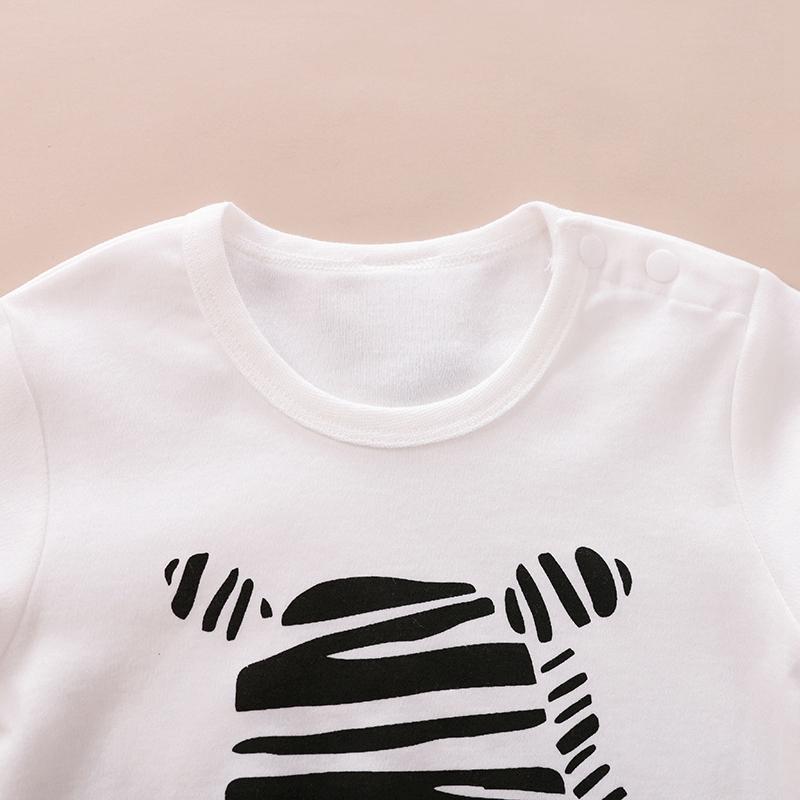2-piece Zebra Printed Long Sleeve Jumpsuit with Hat Set for Baby Wholesale children's clothing - PrettyKid