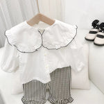9months-6years Baby Toddler Girl Sets Children's Clothing Wholesale Girls Lace Shirt Two-Piece Set - PrettyKid