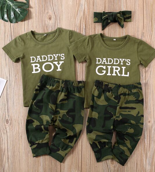 3-piece Camouflage Hat&T-shirt&Pants for Baby - PrettyKid