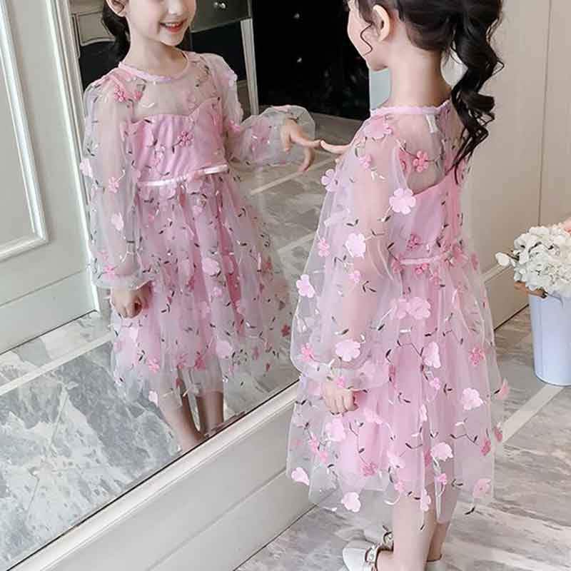 Embroidery Floral Dress for Girl - PrettyKid