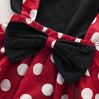 Toddler Girls Solid Color Flying Sleeve Top Polka Dot Halter Dress Set - PrettyKid