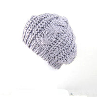 MOQ 3PCS Autumn Winter Woman Twist Knitted Wool Solid Color Warm Beret Hat - PrettyKid