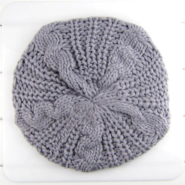 MOQ 3PCS Autumn Winter Woman Twist Knitted Wool Solid Color Warm Beret Hat - PrettyKid