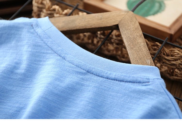 Summer Boys' Solid Cotton Short Sleeve T-Shirt - PrettyKid