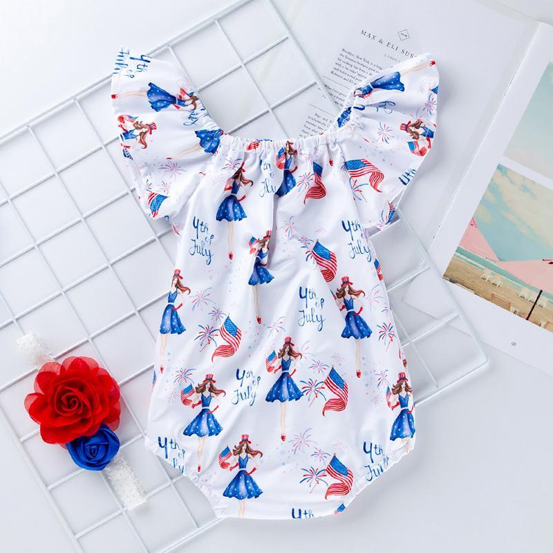 Cartoon Design Ruffle Bodysuit for Baby Girl Wholesale children's clothing - PrettyKid