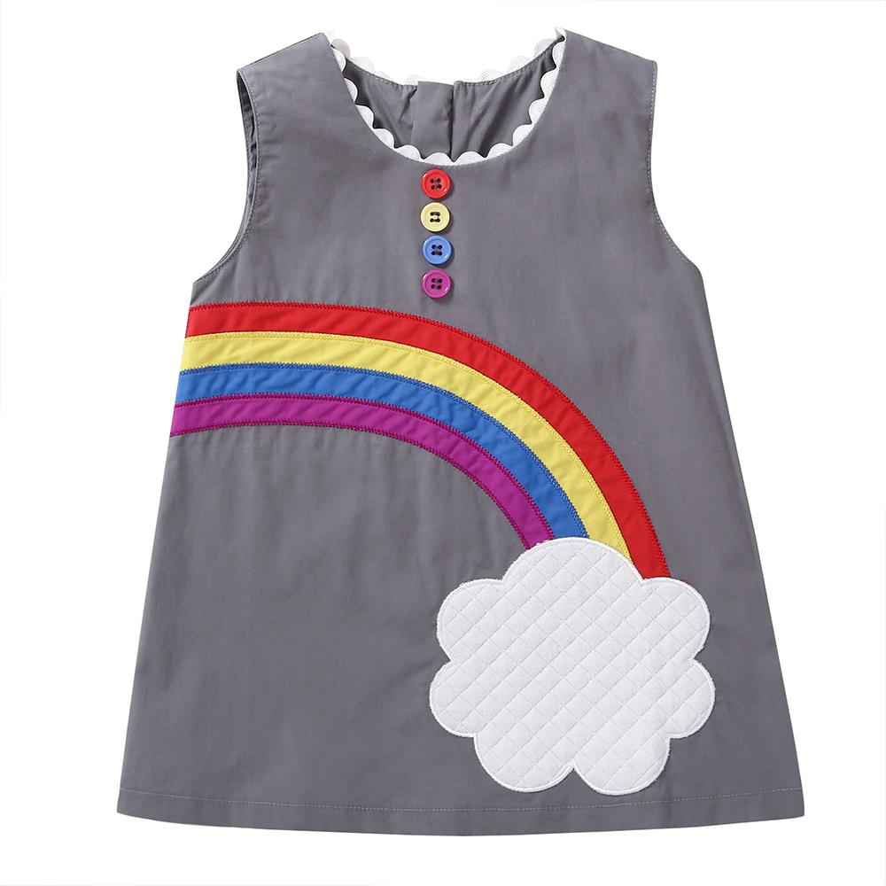Pretty Rainbow Applique Sleeveless Dress For Baby And Toddler Girl - PrettyKid