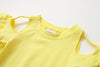 9M-4Y Toddler Girls Solid Ruffle Sleeve Cold Shoulder Tops Wholesale Little Girl Clothing - PrettyKid