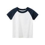 Toddler Kids Solid Cotton Sleeve Stitching T-shirt Top - PrettyKid