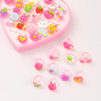 Children's Resin Plastic Cartoon Ring Set Love Box Ring Set Box Wholesale Girl Clothing and Accessories - PrettyKid