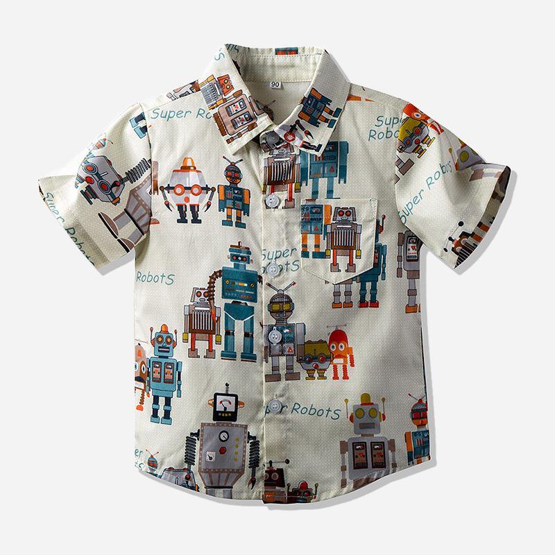 Children's Casual Robot Printed Shirt Online - PrettyKid