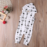 Casual Arrows Printed Hooded Sleeveless Jumpsuit - PrettyKid