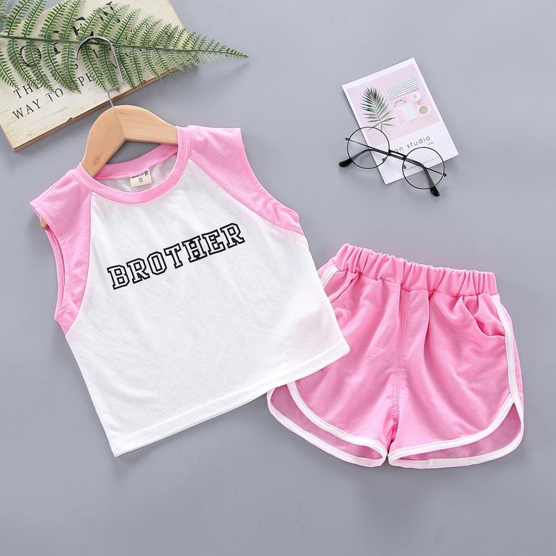 2-piece Letter Pattern T-shirt & Shorts for Toddler Girl - PrettyKid