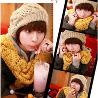 MOQ 3PCS Autumn Winter Woman Twist Knitted Wool Solid Color Warm Beret Hat - PrettyKid