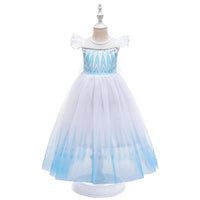 Toddler Kids Girls Short Sleeve Long Skirt Frozen Elsa Dress - PrettyKid