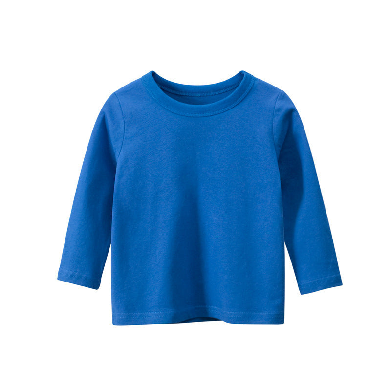 Boys And Girls Solid Color Lond Sleeve Casual T-Shirt Wholesale Toddler Clothing - PrettyKid