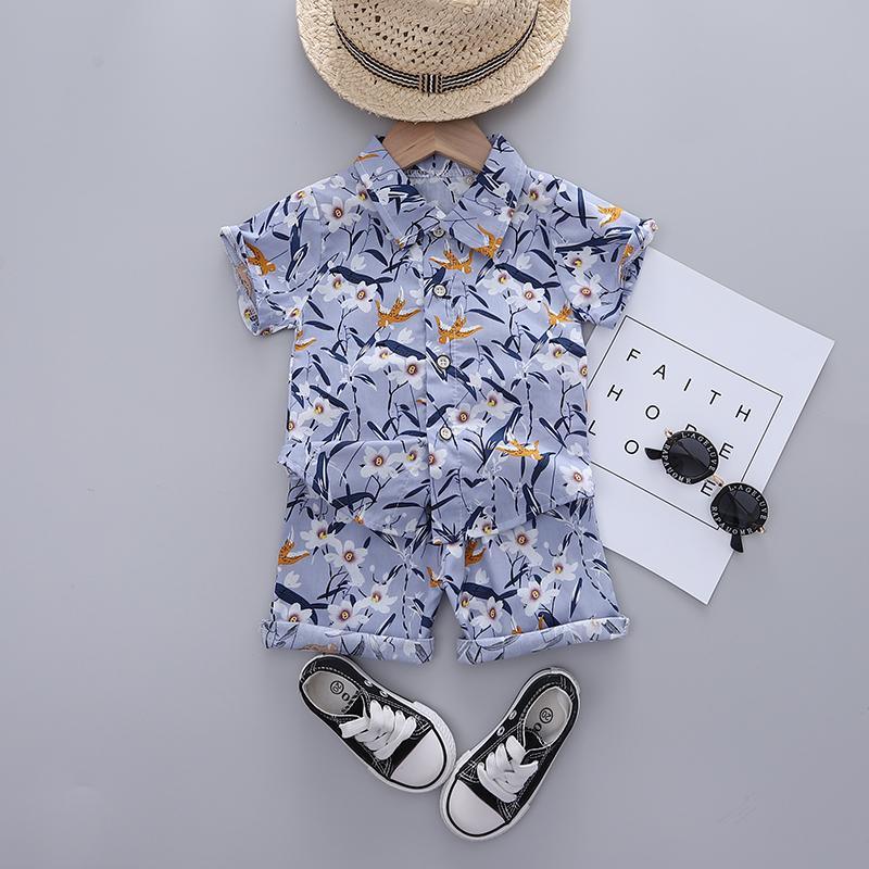 Grow Boy Plant Flowers Light Blue Casual Suit - PrettyKid