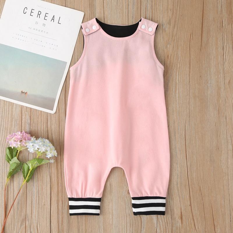 Baby Stripes Pattern Cotton Summer Jumpsuit Children's Clothing - PrettyKid