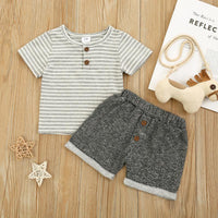 Baby Boy Striped T-shirt & Shorts - PrettyKid