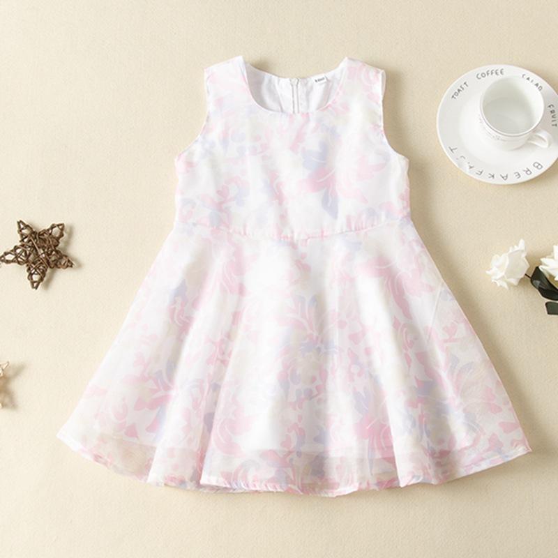 Summer toddler kids girls' sleeveless print dress - PrettyKid