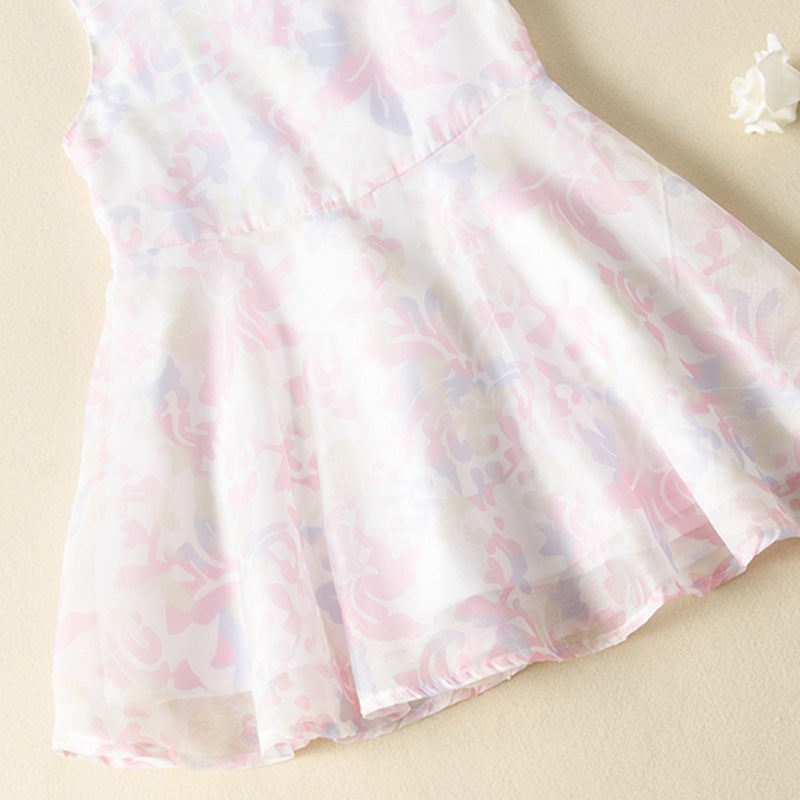 Summer toddler kids girls' sleeveless print dress - PrettyKid