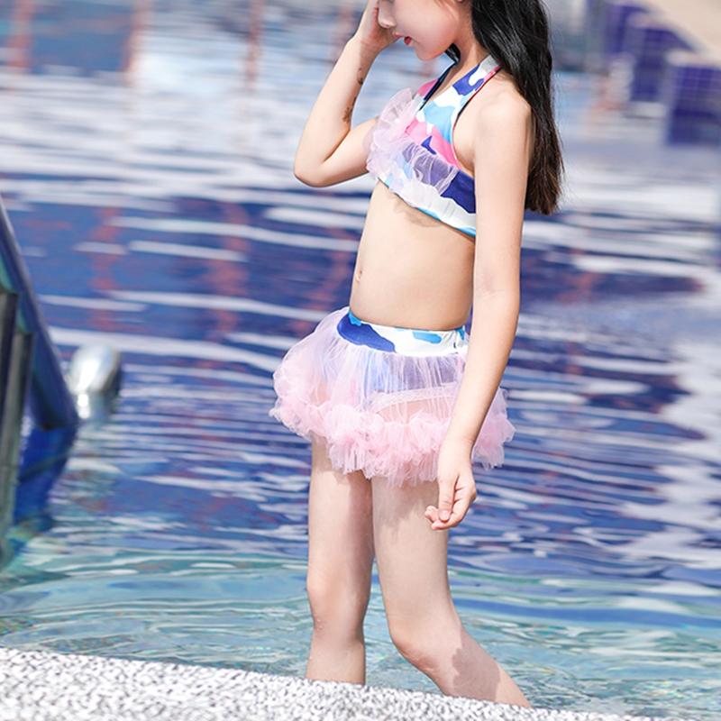 Wholesale Cute Printed Two Piece Swimsuit For Older Girls Durable Kids Swimwear  From Alimama07, $23.45