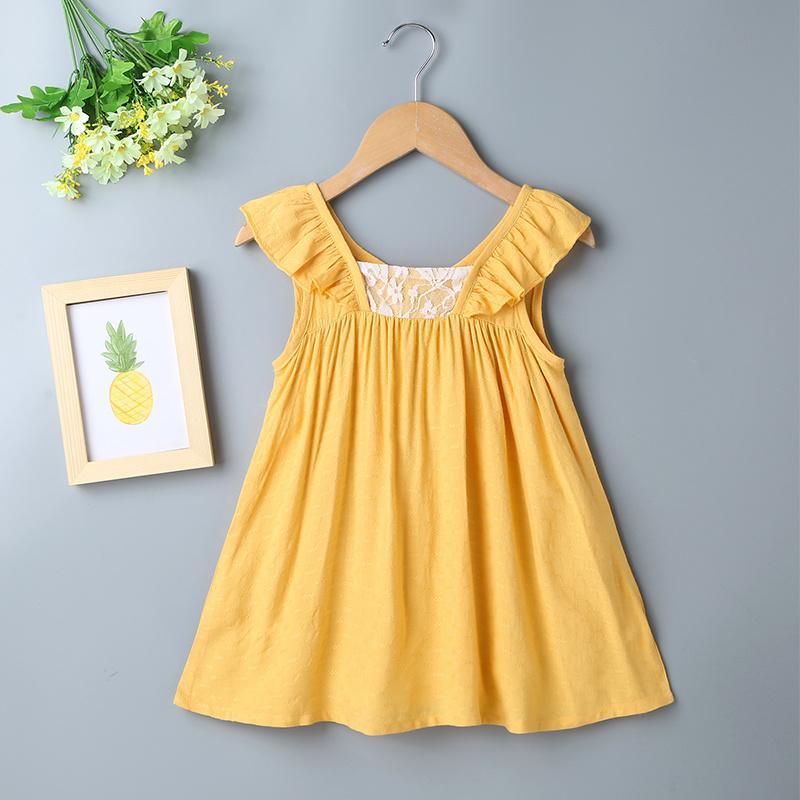 New Born Girl Lace Stitching Dress - PrettyKid