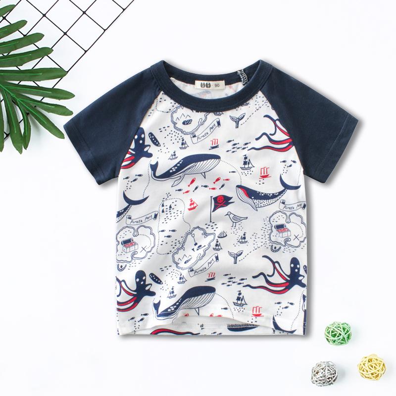 Grow Boy Shark Print T-shirt - PrettyKid