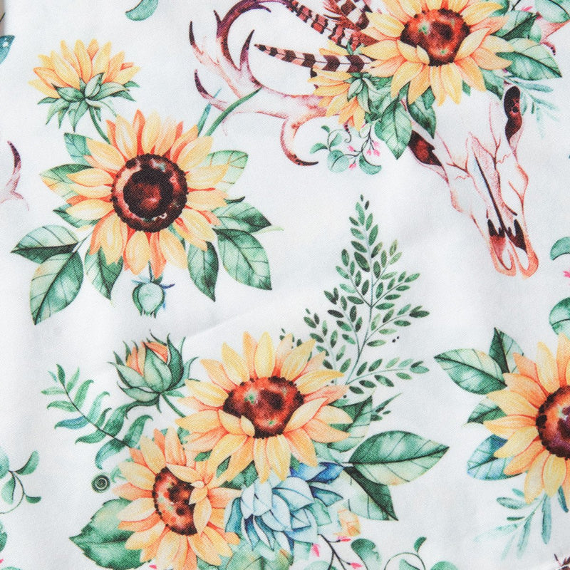 Toddler Girl's Little Fresh Chrysanthemum Print Suspender Dress - PrettyKid