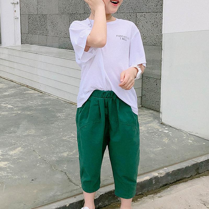 2-piece Dinosaur Print T-shirt & Capri Pants for Boy - PrettyKid