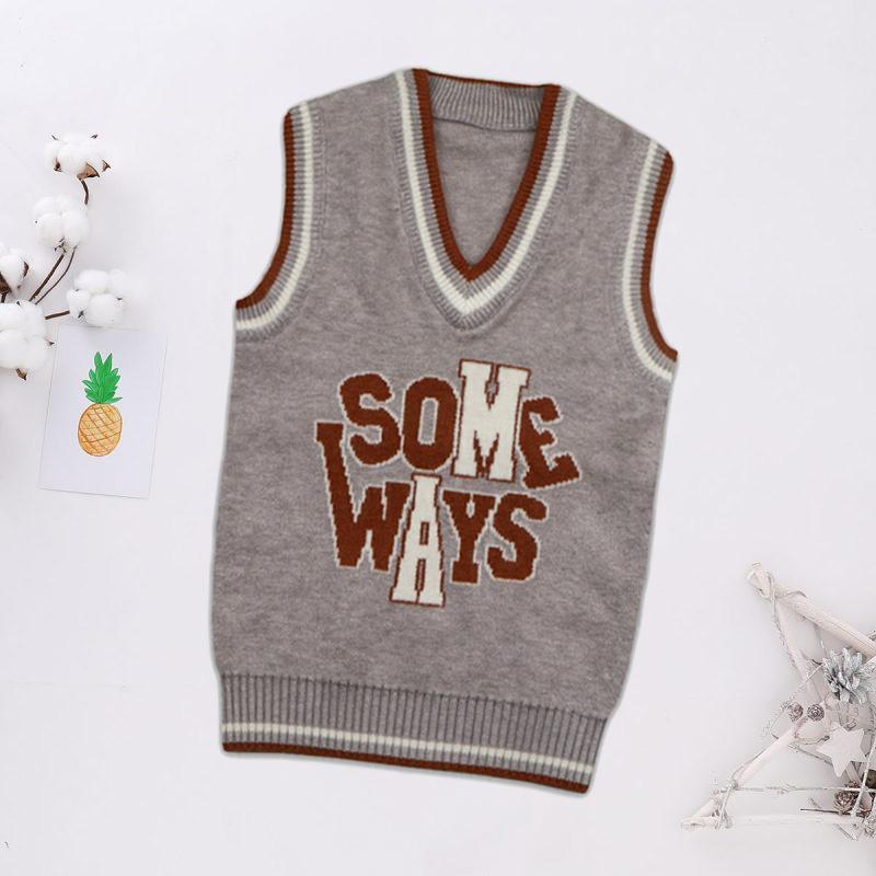 Letter Pattern Gilet for Children Boy - PrettyKid