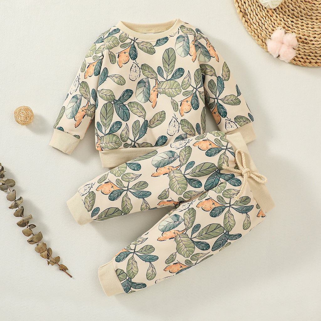 Wholesale Baby Casual All Over Printing Floral Sweater set in Bulk - PrettyKid
