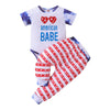 6-24M Baby Sets Independence Day Tie Dye Star Bodysuit & Pants Wholesale Baby Clothing KS88138 - PrettyKid