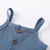 Baby Girls Knitted Suspender Top Rib Shorts Set - PrettyKid