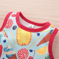 Baby fruit print sleeveless Jumpsuit - PrettyKid