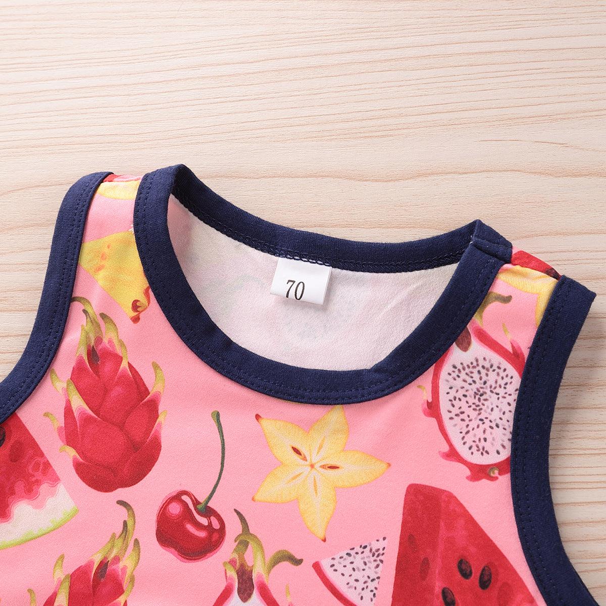 Baby fruit print sleeveless Jumpsuit - PrettyKid