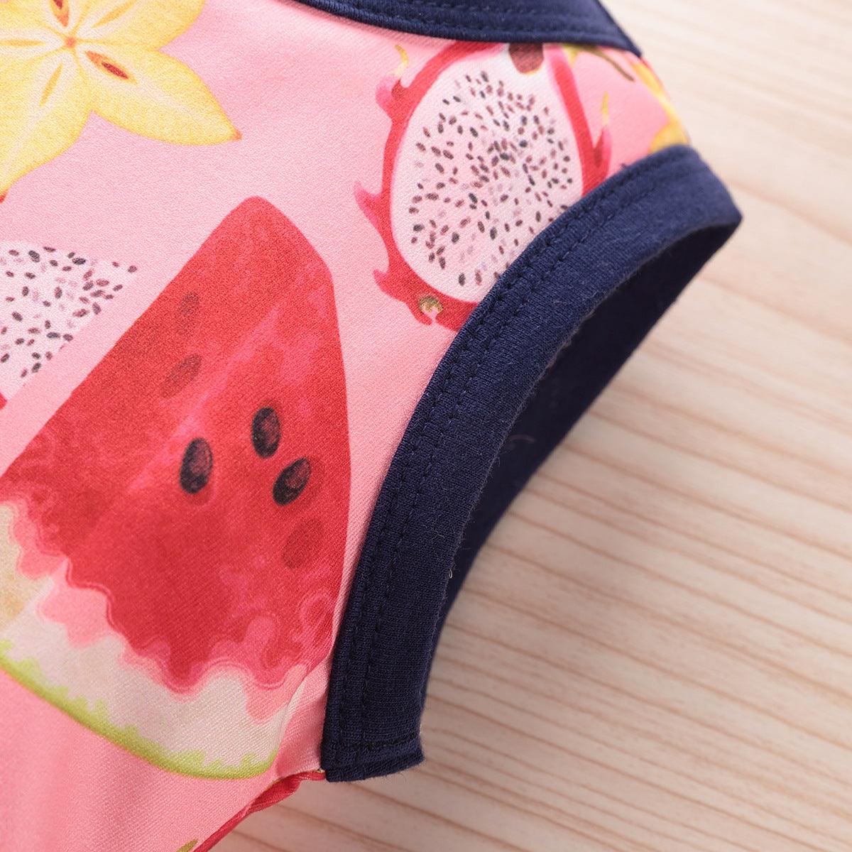 Baby fruit print sleeveless Jumpsuit - PrettyKid