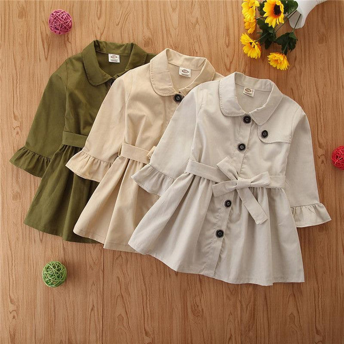 Toddler Girls Long Sleeve Lapel Girls' Windbreaker Coat Kids Garments Wholesale - PrettyKid